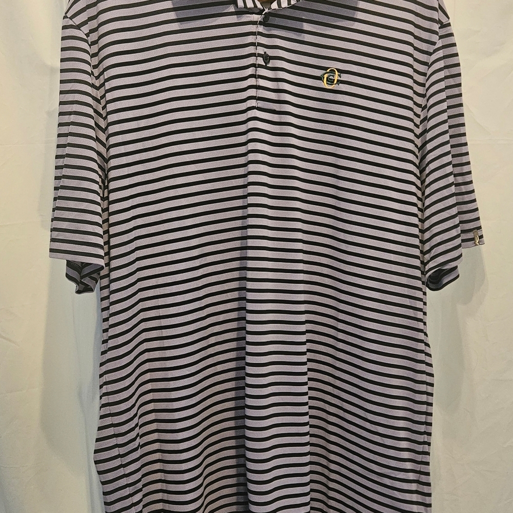 KJUS COMFORT 2XL Mens Short Sleeve Lavender W Dark Blue Stripe Shirt